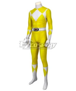 Mighty Morphin Power Rangers Yellow Ranger Zentai Jumpsuit Cosplay Costume -EZCOSPLAY SHOP power rangers yellow ranger zentai jumpsuit cosplay costume 5