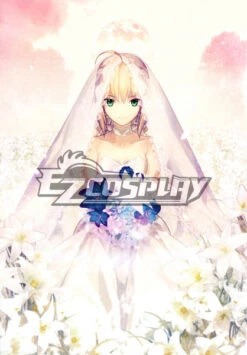 Fate Stay Night Saber Wedding Dress Cosplay Costume Deluxe-P5 -EZCOSPLAY SHOP saber wedding1