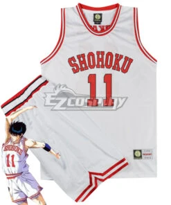 Slam Dunk Rukawa Kaede White Shohoku Cosplay Costume