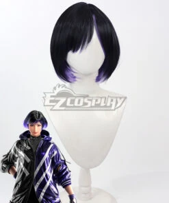 TEKKEN 8 Reina Black Purple Cosplay Wig -EZCOSPLAY SHOP tekken 8 reina black purple 1