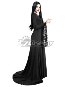 The Addams Family Morticia Addams Black Dress Halloween Cosplay Costume -EZCOSPLAY SHOP the addams family morticia addams black dress halloween cosplay costume 03