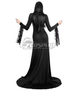 The Addams Family Morticia Addams Black Dress Halloween Cosplay Costume -EZCOSPLAY SHOP the addams family morticia addams black dress halloween cosplay costume 05