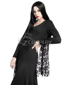 The Addams Family Morticia Addams Black Dress Halloween Cosplay Costume -EZCOSPLAY SHOP the addams family morticia addams black dress halloween cosplay costume 06