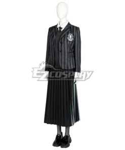 The Addams Family 2022 Wednesday Wednesday Addams School Uniform Cosplay Costume -EZCOSPLAY SHOP the addams family wednesday school uniform cosplay costume 5