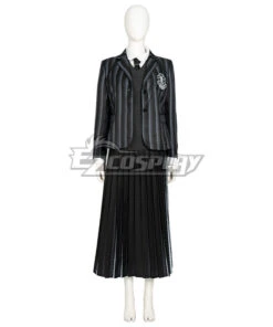 The Addams Family 2022 Wednesday Wednesday Addams School Uniform Cosplay Costume -EZCOSPLAY SHOP the addams family wednesday school uniform cosplay costume 6