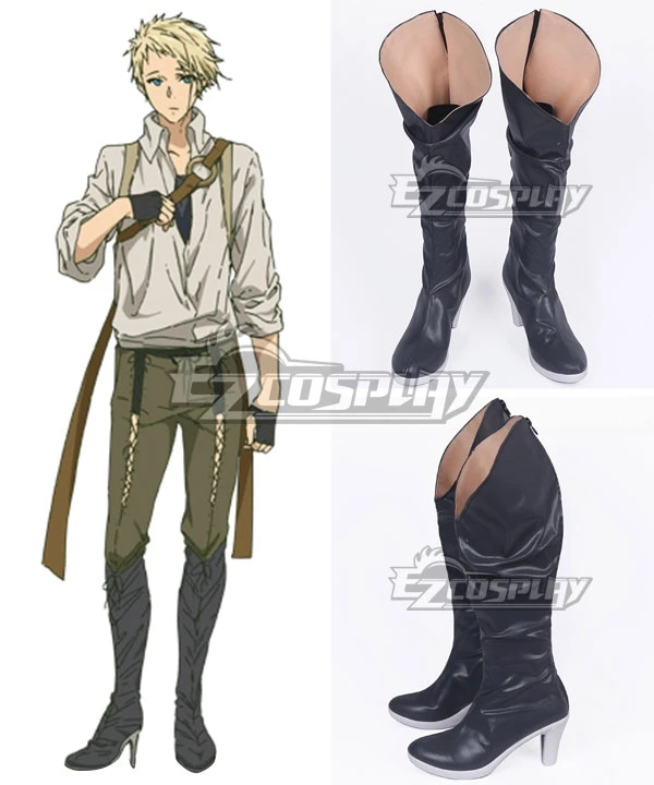 Violet Evergarden Benedict Blue Black Shoes Cosplay Boots 1 Violet Evergarden Benedict Blue Black Shoes Cosplay Boots