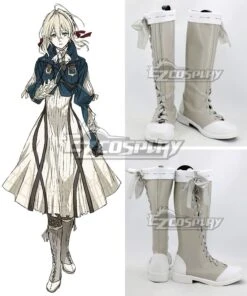 Violet Evergarden Violet Evergarden White Shoes Cosplay Boots