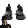 Wednesday Wednesday Black Cosplay Shoes -EZCOSPLAY SHOP wednesday the addams family 2022 tv series wednesday black cosplay shoes